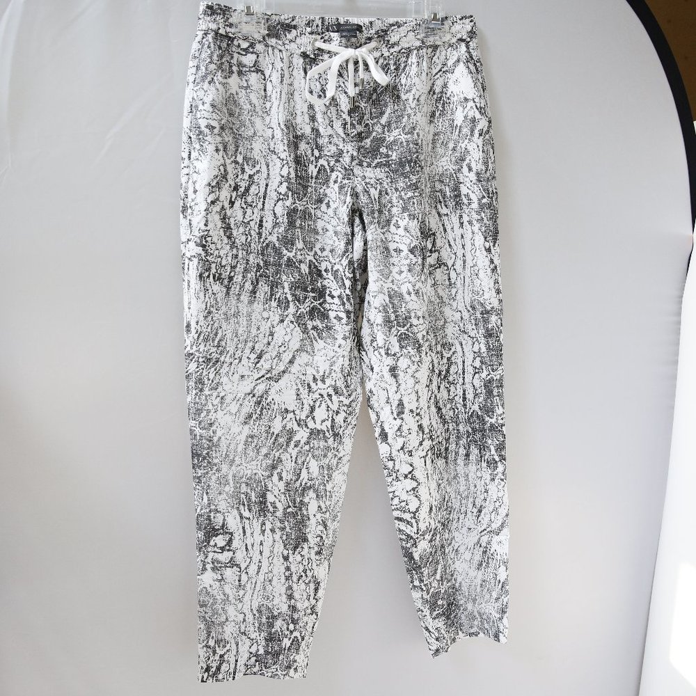 Armani Snakeskin Print Drawstring Cropped Pants